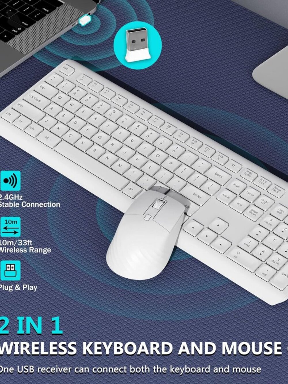 Wireless Keyboard and Mouse Combo